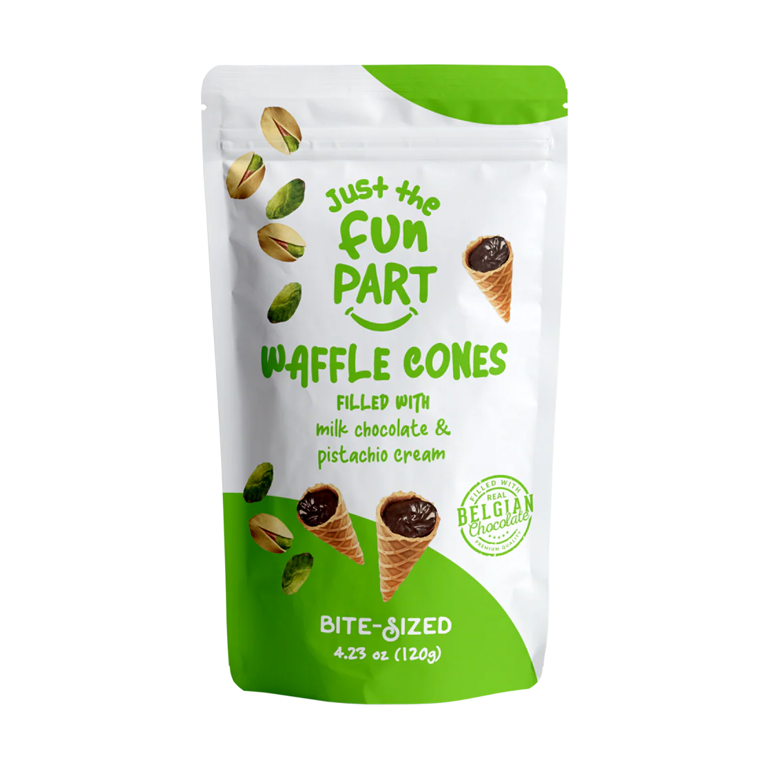 La parte divertida Chocolate con leche y crema de pistacho